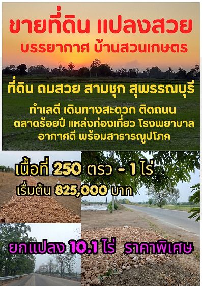 ขายที่ดิน แปลงสวย ถมแล้ว อ สามชุก สุพรรณบุรี 