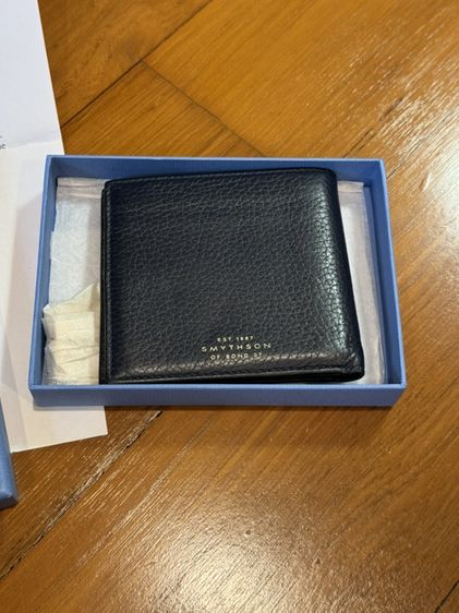 อื่นๆ ชาย ขาย Smythson of Bond Street Bifold Wallet 🌙กระเป๋าสตางค์หนังแท้ทรงเรียบหรู สีกรมเข้ม/น้ำเงินเข้ม