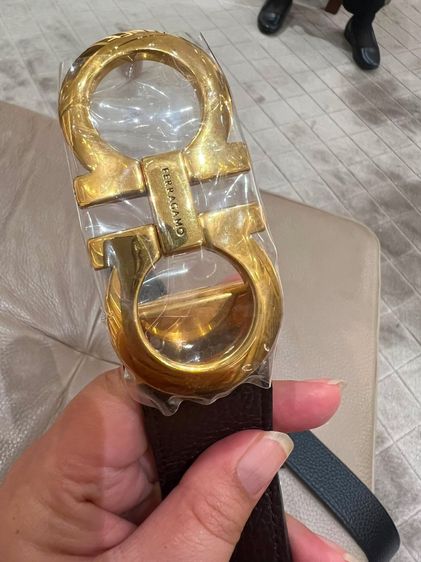 เข็มขัดFerragamo หัวทอง Gancini belt 105 รูปที่ 2