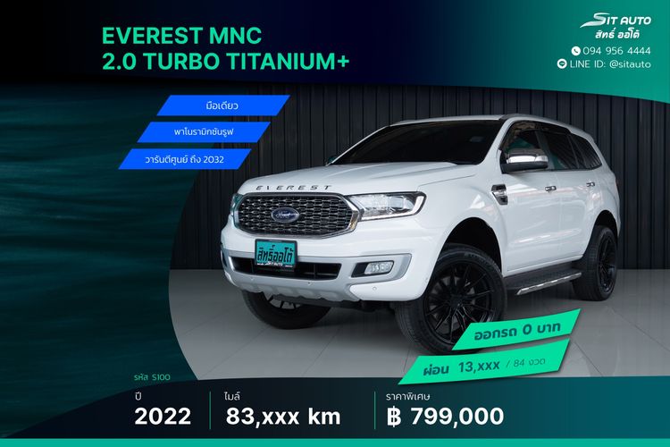 รถ Ford Everest 2.0 Turbo Titanium+ สี ขาว