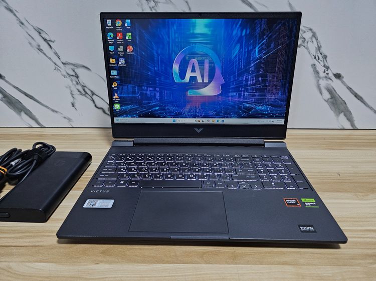 วินโดว์ 16 กิกะไบต์ อื่นๆ ไม่ใช่ HP Victus Gaming Ryzen7 8845Hs+Ram16DDR5+ RTX 4050+ssd 1 TB+เครื่องสวย พร้อมใช้งาน