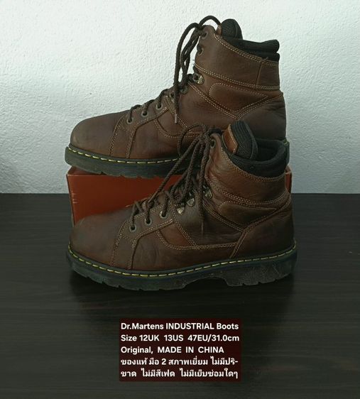 Dr.Martens INDUSTRIAL Ankle Boots, Men's 12UK 13US 47EU/31.0cm Original ของแท้ มือ 2 สภาพเยี่ยม, รองเท้า Dr.Martens หนังแท้ พื้นเต็ม สวยมาก รูปที่ 14