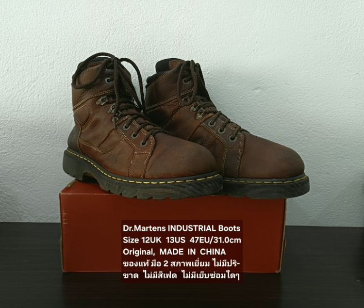 Dr.Martens INDUSTRIAL Ankle Boots, Men's 12UK 13US 47EU/31.0cm Original ของแท้ มือ 2 สภาพเยี่ยม, รองเท้า Dr.Martens หนังแท้ พื้นเต็ม สวยมาก รูปที่ 4