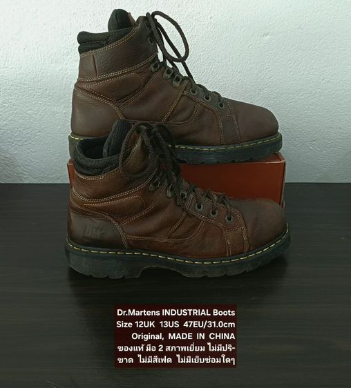Dr.Martens INDUSTRIAL Ankle Boots, Men's 12UK 13US 47EU/31.0cm Original ของแท้ มือ 2 สภาพเยี่ยม, รองเท้า Dr.Martens หนังแท้ พื้นเต็ม สวยมาก รูปที่ 13