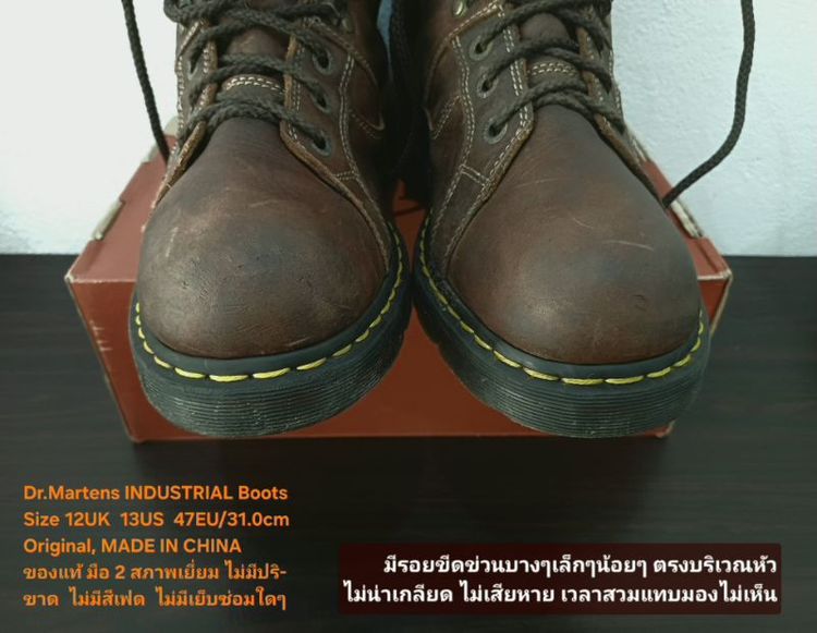Dr.Martens INDUSTRIAL Ankle Boots, Men's 12UK 13US 47EU/31.0cm Original ของแท้ มือ 2 สภาพเยี่ยม, รองเท้า Dr.Martens หนังแท้ พื้นเต็ม สวยมาก รูปที่ 17