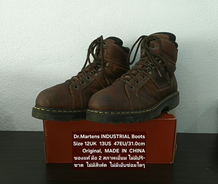 Dr.Martens INDUSTRIAL Ankle Boots, Men's 12UK 13US 47EU/31.0cm Original ของแท้ มือ 2 สภาพเยี่ยม, รองเท้า Dr.Martens หนังแท้ พื้นเต็ม สวยมาก รูปที่ 5
