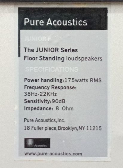 USA..PURE Acoustic Junior ตู้ลำโพง ดอก 6.5 นิ้ว 8 โอห์ม 175 วัตต์RMS สภาพสวยใช้งานได้ปกติ คู่ละ 3900 บาท ลำโพง JBL Pro 3 ดอก 5 นิ้ว คู่ละ 2900 บาท รูปที่ 7