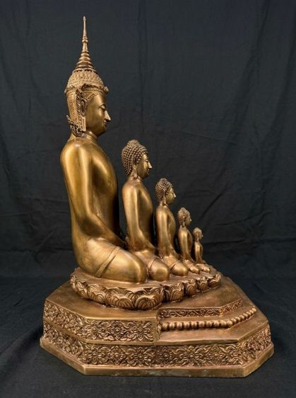 พระพุทธเจ้า 5 พระองค์ พิธีพุทธาภิเษก วัดผาซ่อนแก้ว จ.เพชรบูรณ์ ปี2565 เนื้อโลหะทองเหลือง หน้าตัก9นิ้ว รูปที่ 3