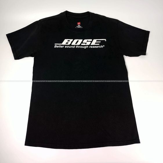 อื่นๆ เสื้อทีเชิ้ต ดำ แขนสั้น เสื้อยืดวินเทจ BOSE Promotional T-Shirt Better sound through research Tee Hanes Tagless แท้ Size M อก 19 ยาว 28 นิ้ว มือสอง 80's หายาก