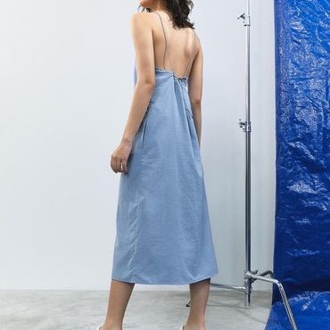 pomelo  dressยาวสีฟ้า สายคล้องคอ สายปรับได้ด้านหลัง รูปที่ 2