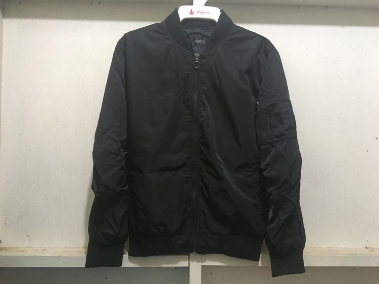 แขนยาว เสื้อแจ็คเก็ต Bomber แบรนด์ SUREVE สีดำ