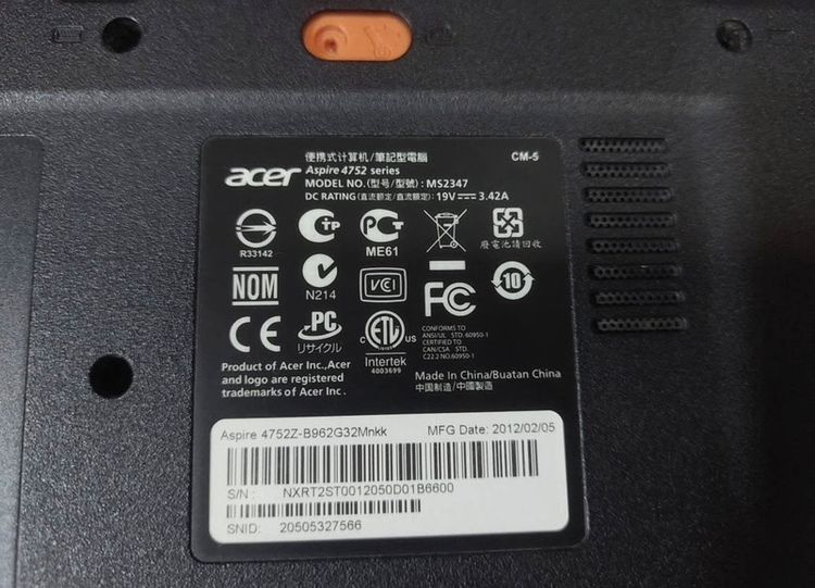 Acer aspire4752z ram4hdd320สวยมือสองใช้งานปกติลื่นๆแบทดีเก็บไฟ2ชม.ได้คีย์บอร์ดทัชแพดดี รูปที่ 3