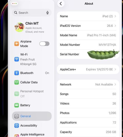 Ipad Pro M4 esim/WiFi 256G สีเกรย์ รูปที่ 8