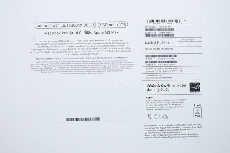 Macbook Pro M3 Max 14" 36.1TB รูปที่ 17