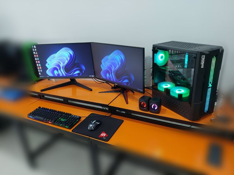 ขายคอมพิวเตอร์ 2จอ 24นิ้ว 100Hz พร้อมใช้  I3-13100F RAM 16GB RTX2060 SUPER  8GB  ครบชุด