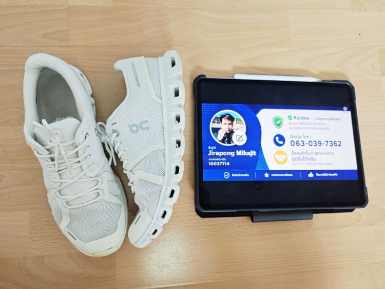 (42.5eu) On Running Cloud 6 - White/White รูปที่ 2