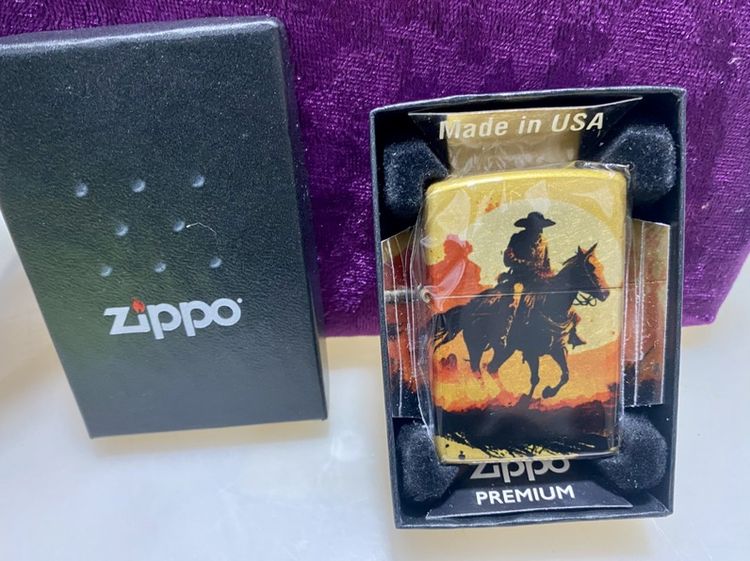 Zippo ลายคาวบอย (Western Cowboy Sunset)