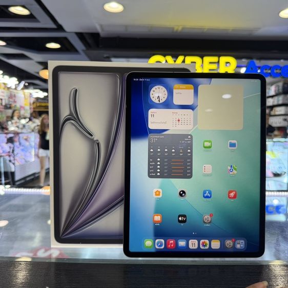 Apple 128 GB iPad Air7(13") M3 128GB ใส่ซิม(Cellular+WiFi) เครื่องศูนย์ โมเดลTH สภาพสวยมากๆ จอ13.0นิ้ว ชิปM3 สุขภาพแบต100% ประกันศูนย์ยาวๆถึง10/08/70 🩷🩷