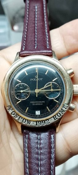 POLJOT 3133 Moscow-Rome mechanical Chronograph Soviet Made 1992's N12129-25000เรือน กะไหล่ทอง ไขลานจับเวลา ขนาด40-43 รูปที่ 7