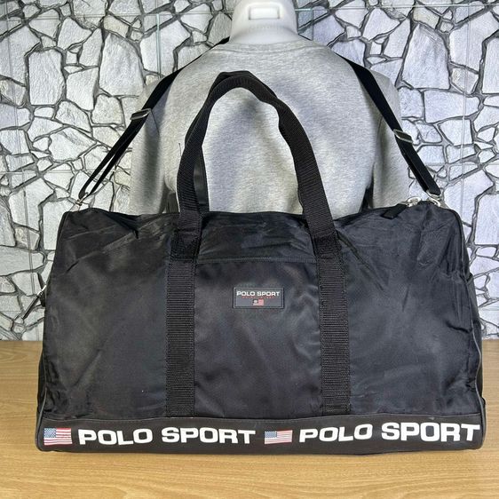 ดำ กระเป๋า POLO SPORT ใบใหญ่ แท้ 💯 size สภาพใหม่มาก สีเทลาสวย ทรงสวย สายสระพายอยู่ครบ ตัดเย็บดีมาก หายากน่าสะสมครับ