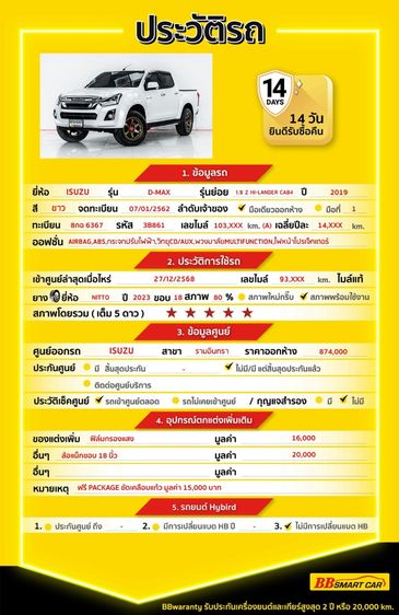 Isuzu D-MAX 2019 1.9 Hi-Lander Z Pickup ดีเซล ไม่ติดแก๊ส เกียร์ธรรมดา เทา รูปที่ 2