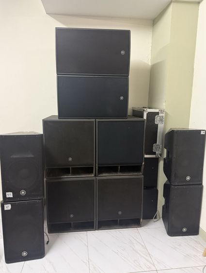 ชุดลำโพง PA Yamaha ครบชุด DXS18XLF 4 ตู้ DZR15-D 2 ตู้ DXR12 MkII 4 ตู้