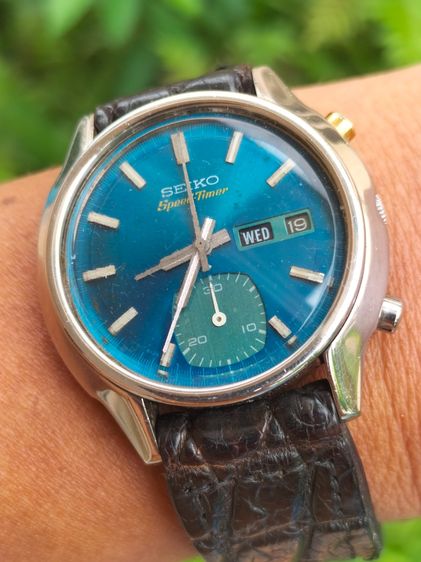 Seiko 5 Sports Speed-Timer 6139-8050 Automatic Chronograph Blue Dial From Japan 1974's หน้าน้ำเงินเดิม สวย นิยม เครื่องใสเดินปรกติร
