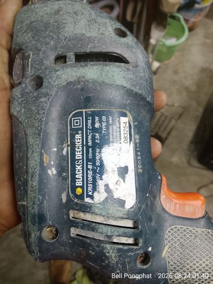 สว่านกระแทก Black & Decker KR510RE (1 เครื่อง): กำลังไฟ 500W หัว 10 มม. เครื่องเล็ก น้ำหนักเบา คล่องตัว