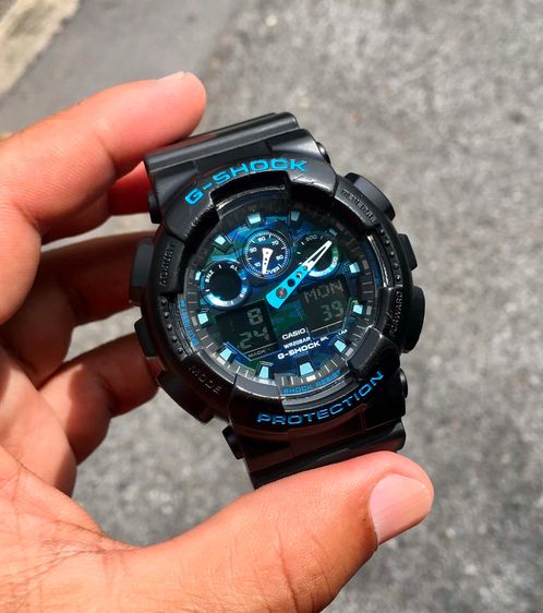 G-Shock ดำ GA-100CB สภาพสวย กรอบเดิมสายมือสองของแท้ระบบปกติเทสกันน้ำให้แล้ว  