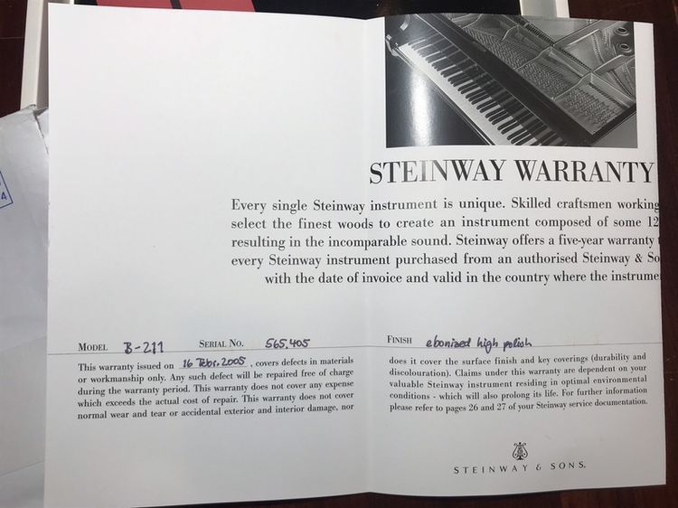 ขายเปียนโน Steinway&sons มือ2 รุ่น B Model. ผลิตปี 2003 ครับ รูปที่ 2