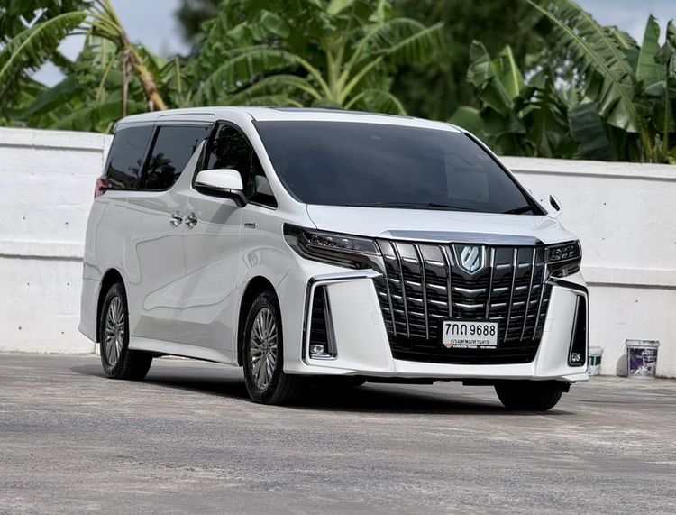 Toyota Alphard 2018 2.5 Hybrid SR C-Package E-Four 4WD Utility-car ไฮบริด ไม่ติดแก๊ส เกียร์อัตโนมัติ ขาว