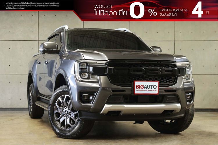 Ford Ranger 2024 2.0 Bi-Turbo 4WD Wildtrak Pickup ดีเซล ไม่ติดแก๊ส เกียร์อัตโนมัติ เทา