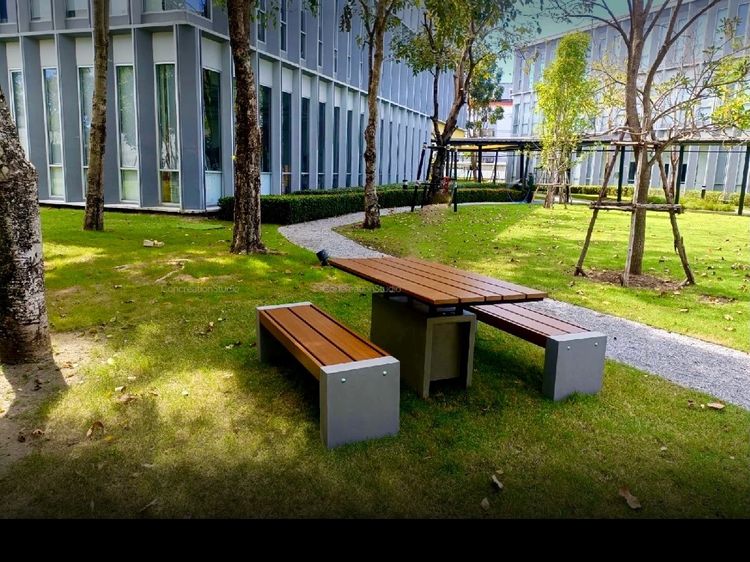 ชุดโต๊ะสนาม 4 ที่นั่ง CONCREATIONSTUDIO รุ่น TBLSLK-150-TEAK ชุดโต๊ะกลางท็อปไม้เทียมสีสัก รูปที่ 5