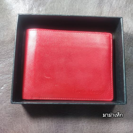 กระเป๋าตังค์ผู้ชายหนังแท้สีแดง ยี่ห้อ LOUIS MONTINI มือสอง