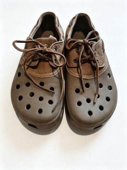 Crocs รองเท้าแบบสวมและโลฟเฟอร์ อื่นๆ รองเท้าลำลองผู้ใหญ่ CLASSIC ISLANDER หนังสีน้ำตาล ยางผสมหนัง Size # M 10 W 12