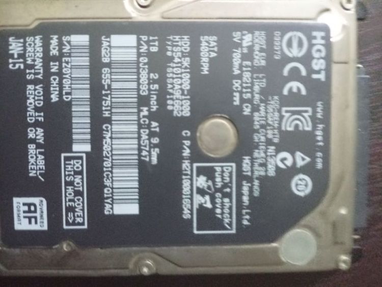 ฮาร์ดดิสก์โน๊ตบุ๊ค รุ่น HGST Travelstar 5K1000 ความจุ 1TB (รหัสรุ่น HTS541010A9E662) รูปที่ 4