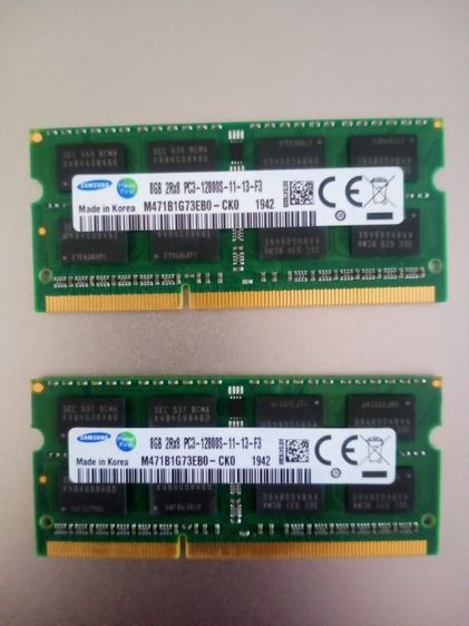 แรมโน๊ตบุ๊ค 16GB(8+8)DDR3 pc3-12800 samsung