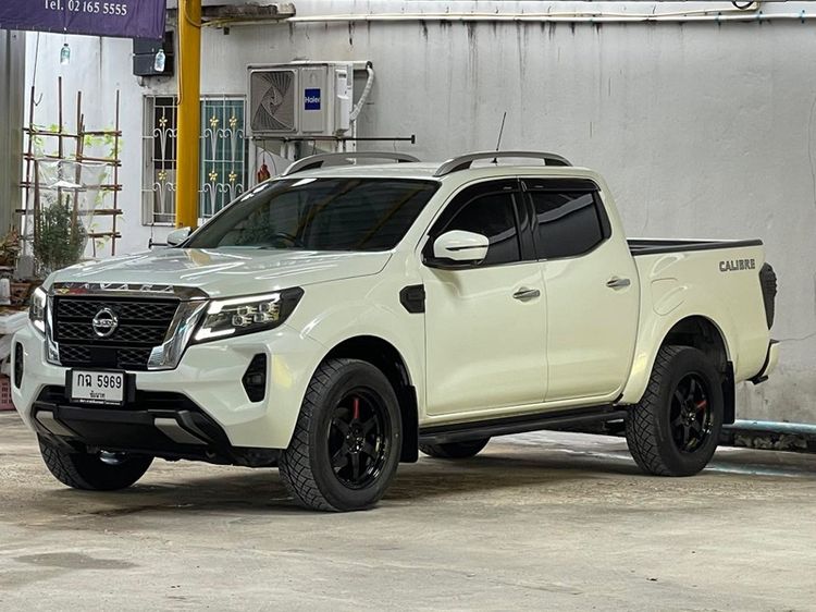 Nissan Navara 2021 2.3 Calibre V Pickup ดีเซล ไม่ติดแก๊ส เกียร์อัตโนมัติ ขาว