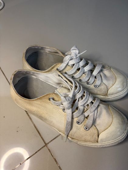 UK 3.5 | EU 36 | US 5 ขาว MUJI Less Tiring Sneakers (รองเท้าผ้าใบผ้ากันละอองน้ำ)