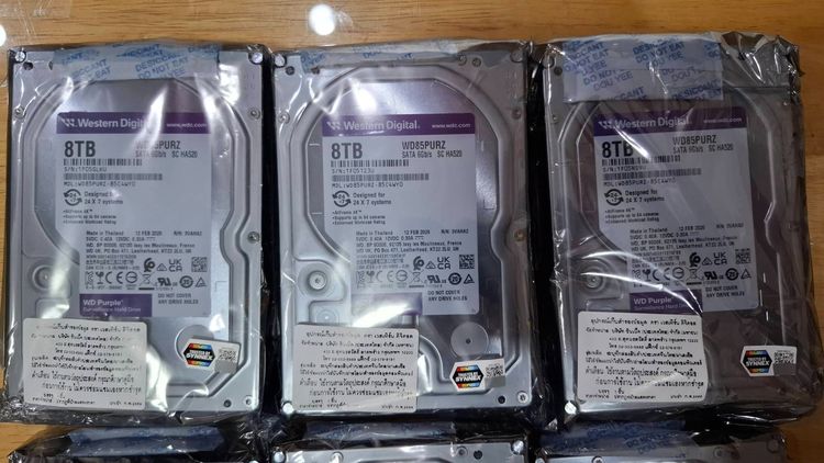 อื่นๆ Harddisk WD Purple 8TB WD85PURZ สำหรับเครื่องบันทึก CCTV สินค้าใหม่ 