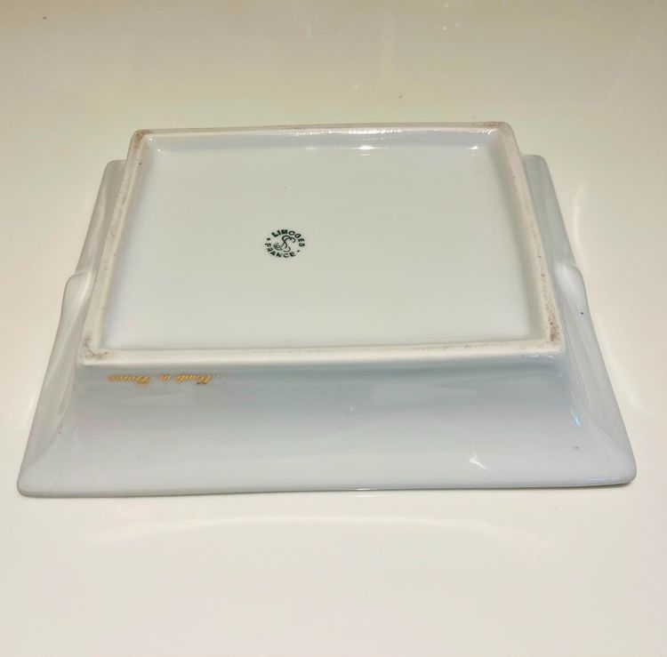 Original Hermès Paris porcelain ashtray featuring an elegant black horse design with green and gold decoration. รูปที่ 2