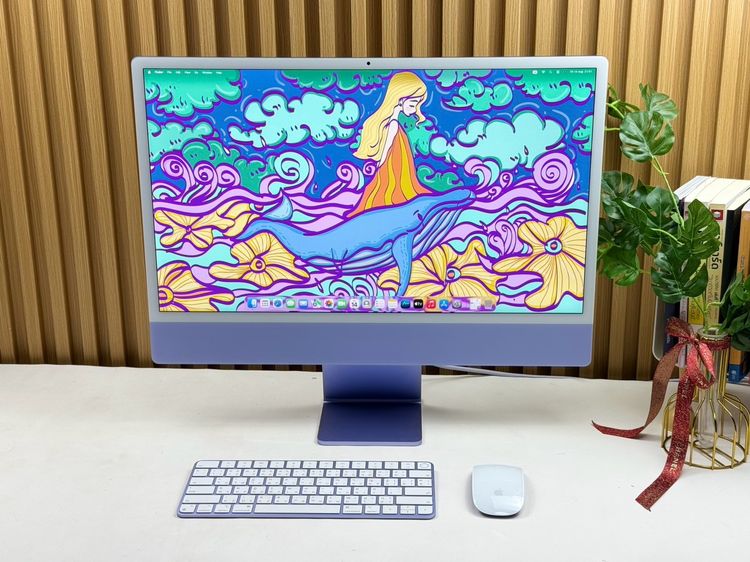 Apple แมค โอเอส 8 กิกะไบต์ อื่นๆ ไม่ใช่ iMac 24-inch M1 2021 Ram8GB SSD512GB Purple • 64228