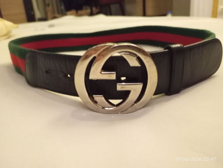 ​🔥 ส่งต่อ เข็มขัด Gucci Interlocking G Web Belt (ของแท้ มือสอง) 🔥