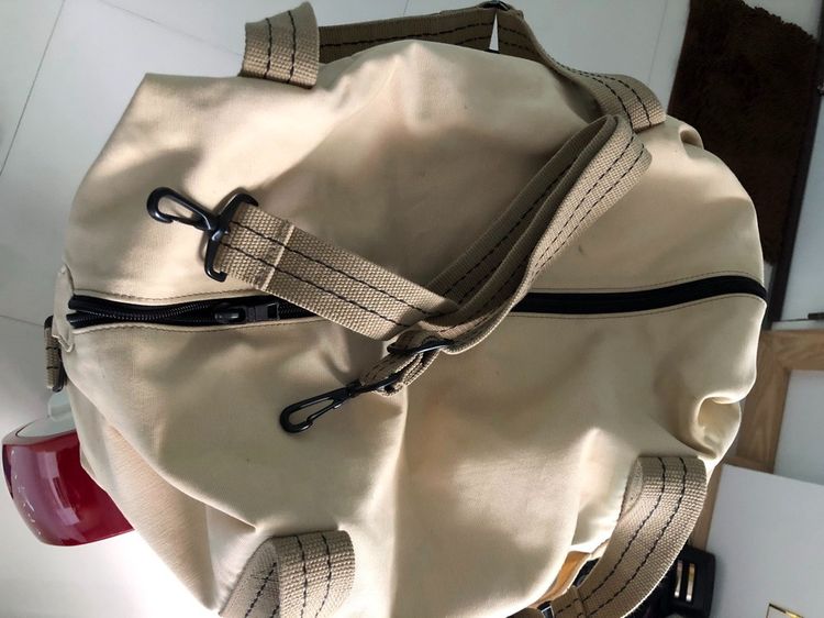 ⛵  กระเป๋าเดินทางดัฟเฟิลผ้าแคนวาส NAUTICA Canvas Duffle Bag สีครีมสวยสปอร์ต รูปที่ 7