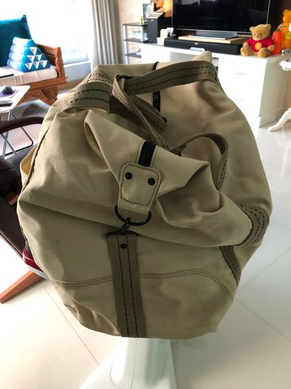 ⛵  กระเป๋าเดินทางดัฟเฟิลผ้าแคนวาส NAUTICA Canvas Duffle Bag สีครีมสวยสปอร์ต รูปที่ 5