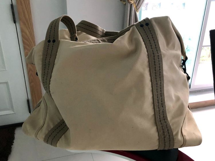 ⛵  กระเป๋าเดินทางดัฟเฟิลผ้าแคนวาส NAUTICA Canvas Duffle Bag สีครีมสวยสปอร์ต รูปที่ 3