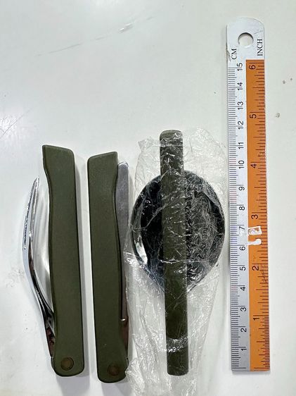 ชุดช้อนส้อมมีดพับพกพา" สไตล์ทหาร สีโอดีกรีน (OD Green) รูปที่ 5