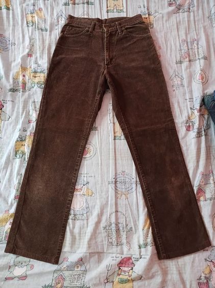 กางเกง แขนยาว Lee Corduroy Pants เอว 27 นิ้ว งานญี่ปุ่นแท้ (Made in Japan) สีน้ำตาลช็อคโกแลตสภาพดี ใส่ได้ทั้งชายและหญิง