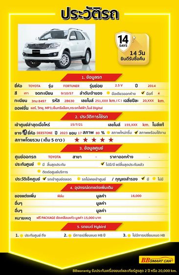 Toyota Fortuner 2014 2.5 V Utility-car ดีเซล ไม่ติดแก๊ส เกียร์อัตโนมัติ เทา รูปที่ 2
