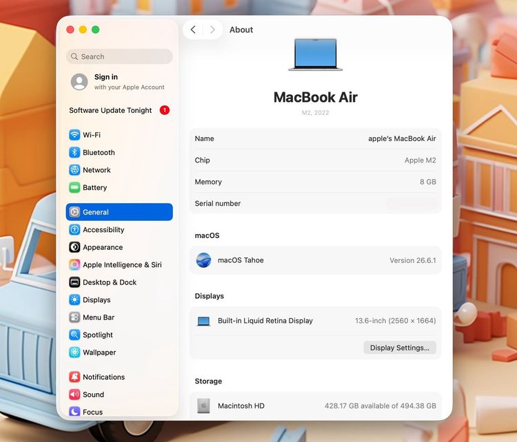 MacBook Air 13-inch M2 2022 Ram8GB SSD512GB รูปที่ 10